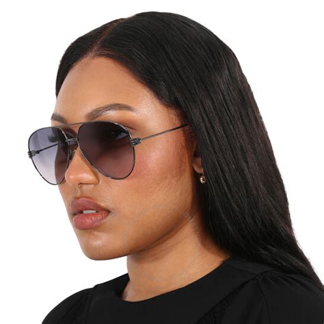 Gucci Grey Gradient Pilot Ladies Sunglasses 